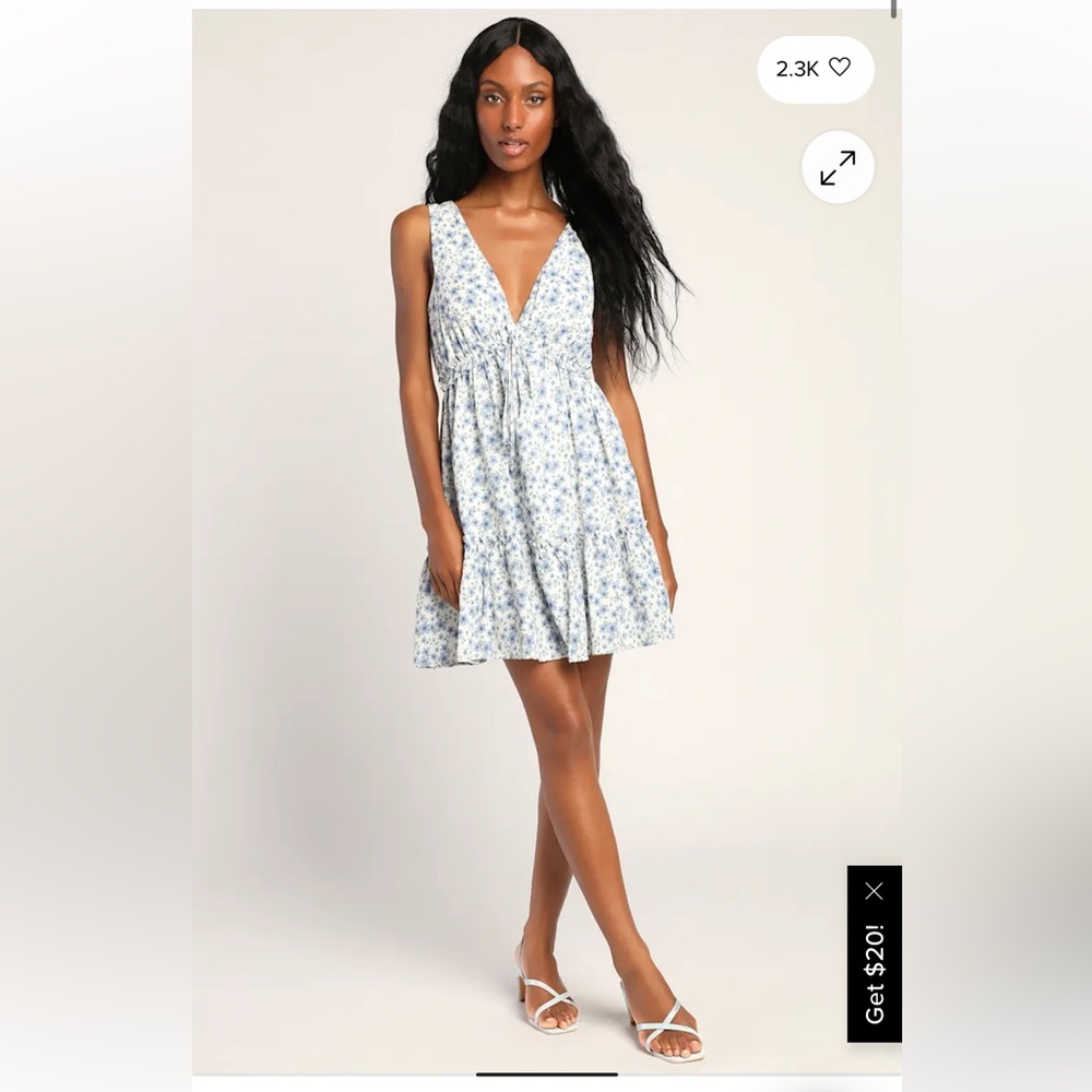 Floral V-Neck Babydoll Dress
